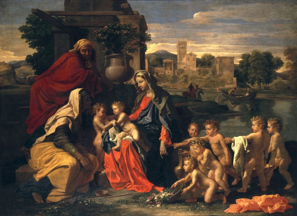 La Sacra Famiglia con il bambino San Giovanni Battista e Santa Elisabetta